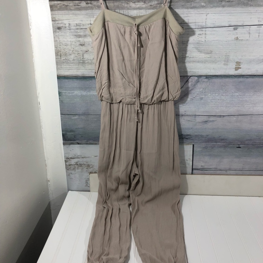 G Reve Strapless Jumpsuit. Beige/tan Small